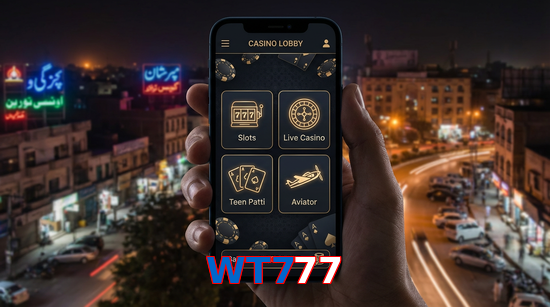 Main screen of WT777 app page for PK players